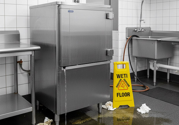 Commercial ice machine water leaks