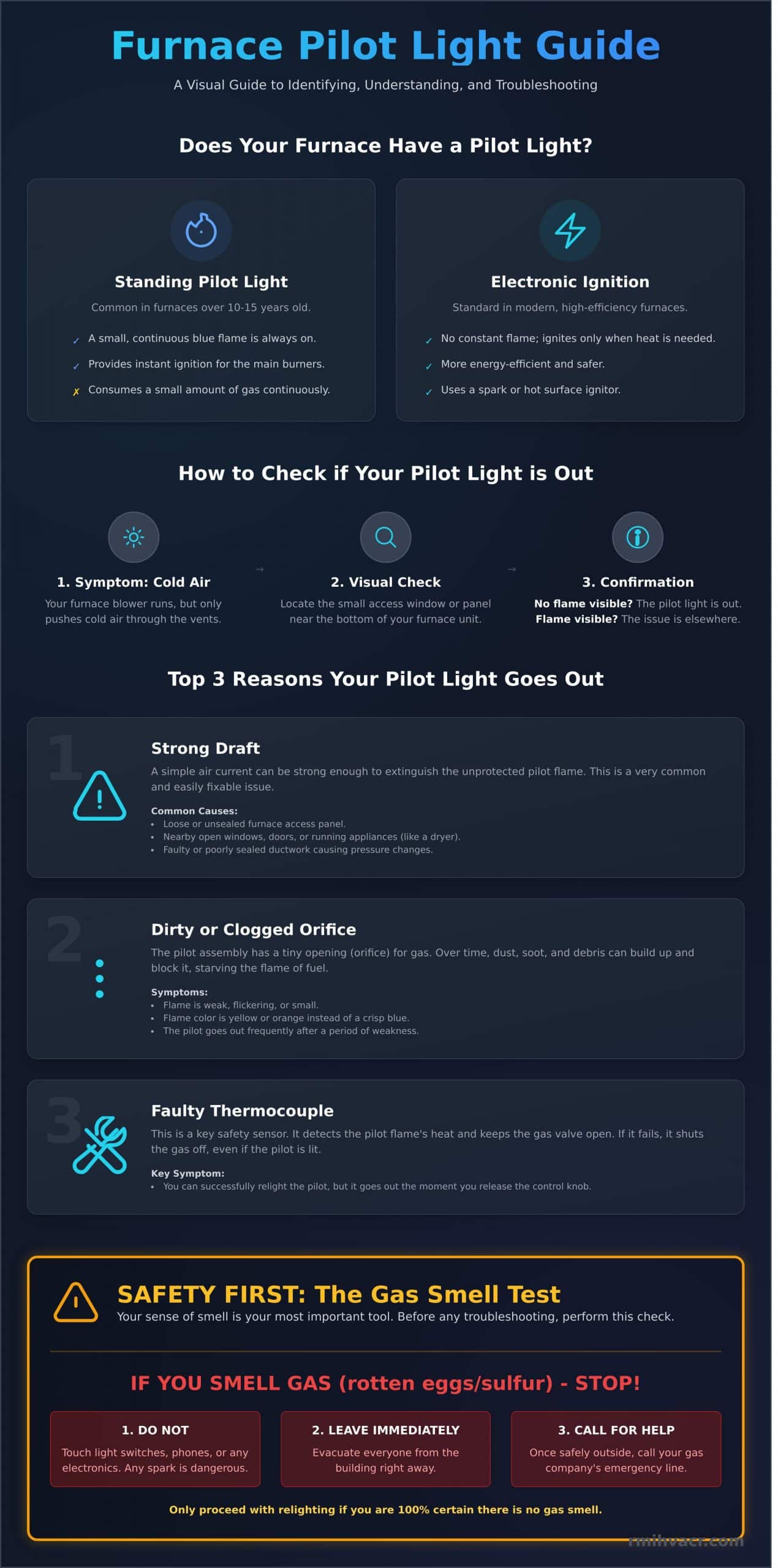 Pilot Light Out? A Step-by-Step Guide to Safely Relight Your Furnace - Infographic